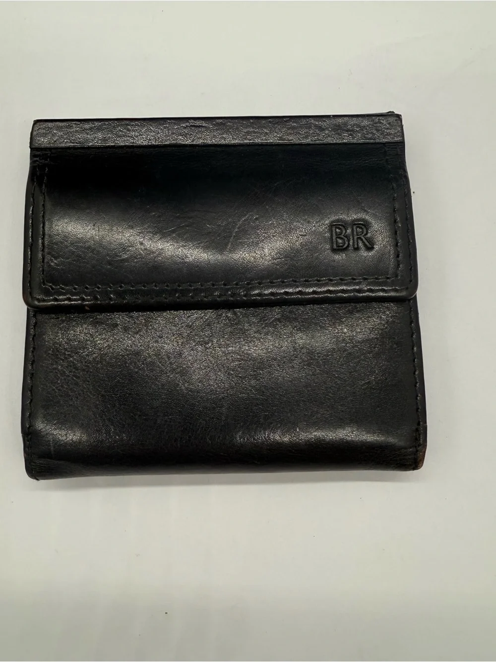 Unisex Vintage Banana Republic Black Leather Bifold Wallet